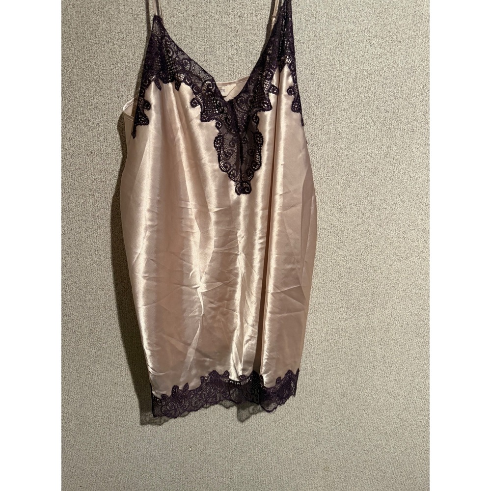 Cacique Satin Lace Trim Chemise Nightgown Pink Purple 18/20 Plus Size Lingerie